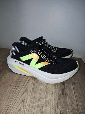 New Balance Black with Neon Green Accent Running Trainers